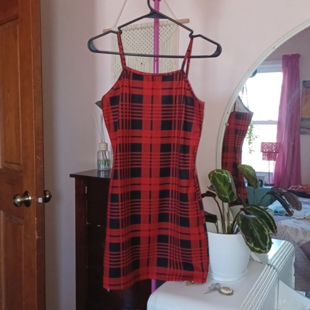 NWOT Plaid mini dress